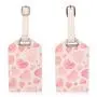 OEM Custom LOGO Printed Name Logo Soft PU Leather Luggage Tag Label Bag Pendant Handbag Portable Travel Name ID Address Tag