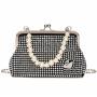 KBW352 New Clip Mouth Pearl Dinner Women Diamond Bag Fashion Texture Handheld Crossbody Swan Shoulder Ladies Bag