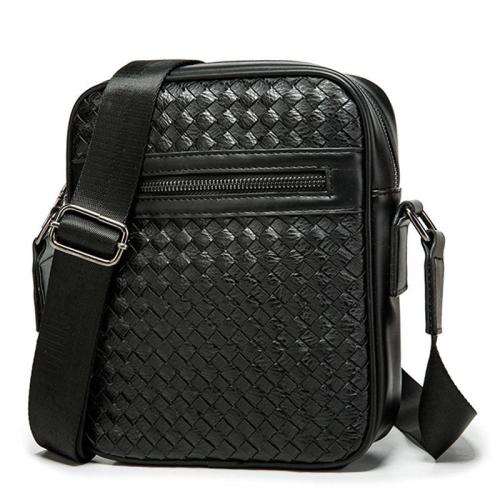 KBW454 Men Bag New Casual Woven Single Shoulder Crossbody Bag PU Business Youth Vertical Men Shoulder Bag Wholesale