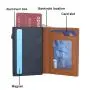Customized Logo Magnetic Wallet Pu Leather Credit Card Holder Transparent Window Pop up Card Holder With Zipper Coin Pocket