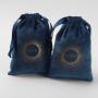 Custom Logo Navy Drawstring Necklace Jewellery Pouch Jewelry Watch Packaging Drawstring Velvet Bag
