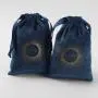 Custom Logo Navy Drawstring Necklace Jewellery Pouch Jewelry Watch Packaging Drawstring Velvet Bag