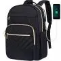 Custom Trendy Solid Color Multi-pocket Quilted Travel Knapsack Commuting Laptop Backpack With USB Charging Port