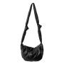 Korean New Shoulder Bag Women's Fashion Casual Crossbody Bag Large Capacity Soft Leather PU Creative Embroidery Dumpling Bag