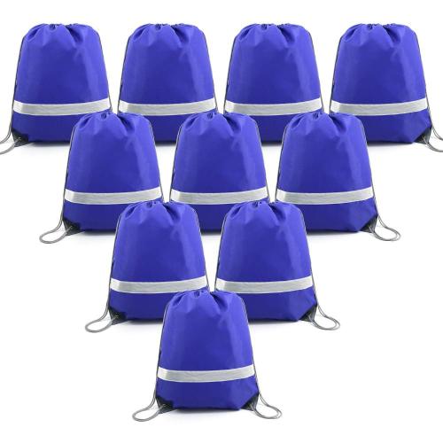 Gelory Promotional Gift Custom Logo Polyester Reflective Drawstring Backpack Bags