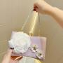 Niche Ladies party pearls flower clutch bag purses women's dress clutch bag evening bags with chain dinner clutch handbags