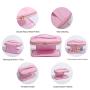 Factory Clear Toiletry Bag 8 Colors Nylon Transparent PVC Wash Bag Unisex Makeup Pouch Clear Open Top Cosmetic Bag With Handle
