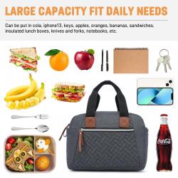 LOVEVOOK 2022 Reusable Cooler Tote Shoulder Bag Ladies Insulated Lunch Box for Office Work School Picnic Men Women Lunch Bags