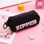 Gelory Portable Pencil Case Large Capacity Cute Custom Text Printing Pencil Case School Student Storage Bag