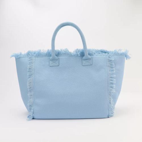 Summer Bohemian Style Large Tassel Fringe Large Canvas Shopping Bag Summer Bags For Women 2022 Female Beach Tote Bag