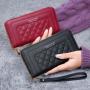 2024 New Women's Wallet Long Leather Zipper Clutch Bags Embroidery Fashion Large Capacity Purse Wallet Mobile Phone Bag