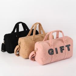 Keymay RTS Multi-color Personalized Sherpa Tote Travel Weekend Duffle Wholesale Travel Bags Winter Duffel Bag Girls Weekend Bag