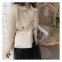 Solid Color Lady Designer Bag PU Leather Small Square Cross Body Messenger Women Purse Zipper Closure Single Strap