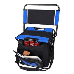 Custom Outdoor Portable Collapsible Comfortable Leisure Beach Camping Fishing Stool Insulated Cooler Bag with Chair