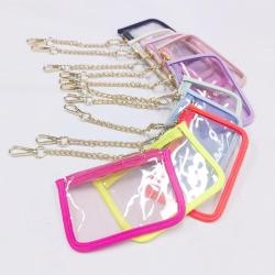 Small Money Purses Coin Purse Keychain Clear PVC Tiny Wallet Key Chain Card Holder Mini Kids Purse Cute PVC Bag Chains Hooker