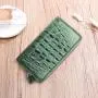 Custom Made Luxury Fashion Genuine Crocodile Skin Leather Women Ladies Green Long Zipper Credit Card Wallet For Woman