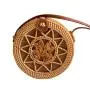 CCF658 Natural Rattan Round Bag Hand ins Straw Beach Bags for Summer Single-Shoulder Handmade Hollow Women Straw Crossbody Bag