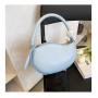 Trendy Lady Designer Bag  2 in 1 PU Leather Pure Color Unique Bean Shape Handbag Fashion Women Purses Zipper Round Bead
