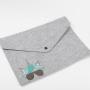 Custom Logo Printed A4 Felt Envelope File Bag Button Storage Bag Case Document Bills Paper Container Kit Pouch