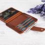 Full grain nice slim vegetable tanned RFID blocking card holder wallet card case leather card holder