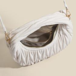 2024 Summer New Niche Design Bag Female Pleated Cloud Crossbody Handbag Crossbody Everything Crescent Bag