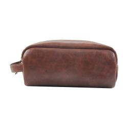 Wholesale Leather Cosmetic Bag Custom Travel Size Makeup Travel Toiletry Vegan Bag