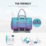 Fashion Gradient Travel Duffle Bag Unisex Carry On Luggage Bag with Shoe Compartment and Toiletry Pouch Weekender Overnight Bag