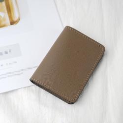 Luxury New Designer Custom Genuine Epsom Bifold Credit Card Cover Mini Card Package Small Leather Business ID Card Holder