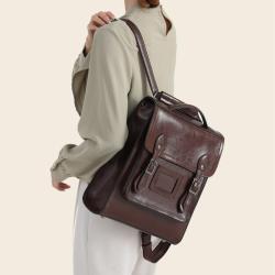 Retro style Designer Genuine Leather backpack for girls women waterproof school Bag Fashion top quality Cowhide leather Backpack