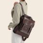 Retro style Designer Genuine Leather backpack for girls women waterproof school Bag Fashion top quality Cowhide leather Backpack