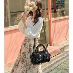 ZR548 New Fashion Women Handbag Simple PU Leather Zipper Shoulder Bag Female Texture Crossbody Polyester Cotton Dinner Bag