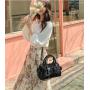ZR548 New Fashion Women Handbag Simple PU Leather Zipper Shoulder Bag Female Texture Crossbody Polyester Cotton Dinner Bag