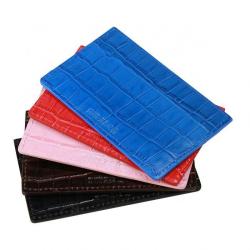 Custom Handmade Fashion Classic Genuine Embossed Crocodile Pattern Cowhide Leather Women Men Multi Credit Card Holder Wallet