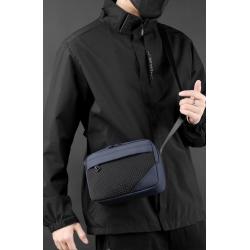 HR769 New Men's Solid Anti Splash Film Nylon Crossbody Bag Horizontal Casual And Trendy Men's One Shoulder Pack Ventilate