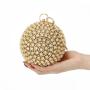 Fashionable rhinestone purse silver crystal round purses chain crossbody bag bridal ladies handbags handmade shiny evening bags pochette femme