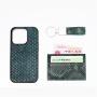 OEM ODM Luxury Real Snake Skin Leather Phone Cases For Iphone13 14 15 Pro Max Promax Keychain Card Holder 3 Pcs Set