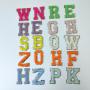 Self Adhesive Felt Glitter A-Z Chenile Letter Patches Sticker Slim Patches Custom Embroidery Full Set Alphabet Chenille Patch
