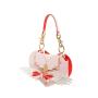 Custom pink heart angel white wings PU cute decorative women's bag Portable zipper shoulder niche design plus logo Tote bag