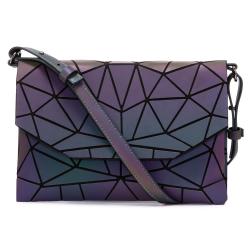 Lovevook fashion famous designer geometric luminous pu leather handbags for women ladies crossbody purses bags