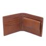 Full grain leather men wallet bifold vegetable tanned leather wallet