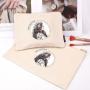 High Quality Custom Hot Stamping Printed 8 OZ Canvas Zipper Makeup Packaging Pouch Cotton Travel Cosmetic Bag