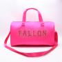 Keymay Custom Logo Embroidered Letters Duffle Bag Waterproof  Nylon Overnight Luggage Weekend Bag Travel Gym Duffel Bag