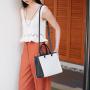 Most trending items right now Wholesale Durable Recycle Leather Shopping Bag Thick Tote Shoulder Handbags Canvas Bag For Girl