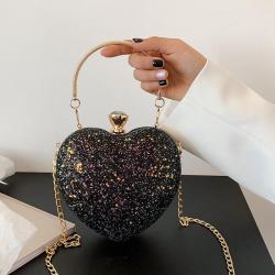 Heart shaped fashionable and personalized chain crossbody bag