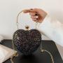 Heart shaped fashionable and personalized chain crossbody bag