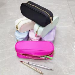 Factory 7 Colors Pencil Holder Pen Box Zipper Pouch Kids School Stationery Bag Nylon Pencil Case Boys Girls Cute Pencil Pouch