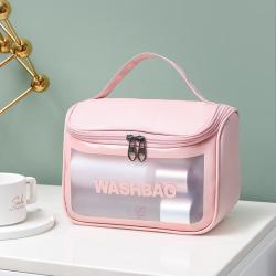 ZR474 Makeup Bag PVC TPU Small Portable Semi Transparent Frosting Cosmetic Storage Bag Makeup Cosmetics Mini Wash Bag Travel