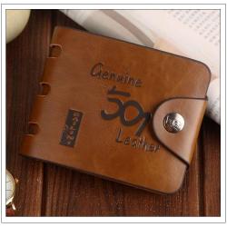 ZR570 Men's Short Buckle Coin Wallet Retro Pu Wallet Horizontal Square ID Card Holder Purse Casual Business Father's Day Gift