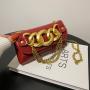 New 2023 Fashion Women's Bag Trend High Texture Crocodile Thick Chain Women's Waist Bag Pu Solid Color Single Shoulder Bag