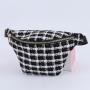 Keymay Stock New Design Chest Bag Plaid Tweed Belt Bag Running Waist Bag For Women Fanny Pack Crossbody